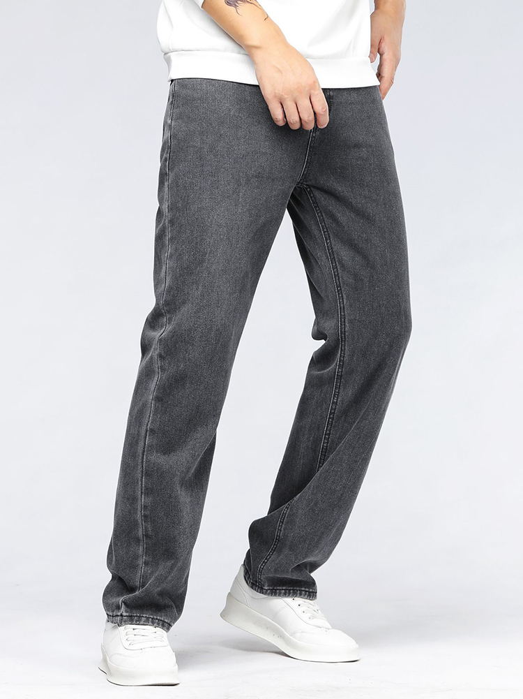 Men'S Fashion Grey Jeans - Men's Korean Fashion Baggy Jeans Classic