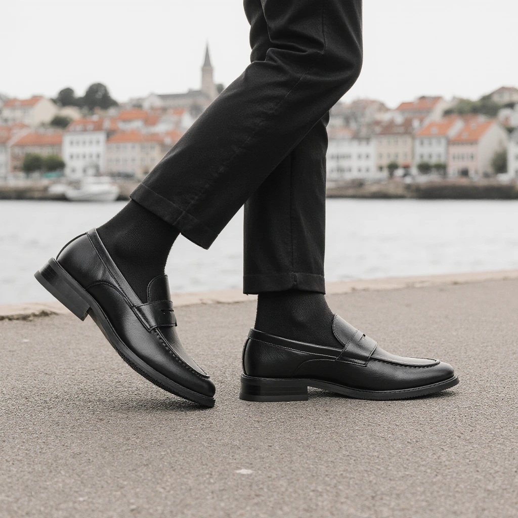 Suede Loafers Men - Men's Black Penny Loafers Classic Business