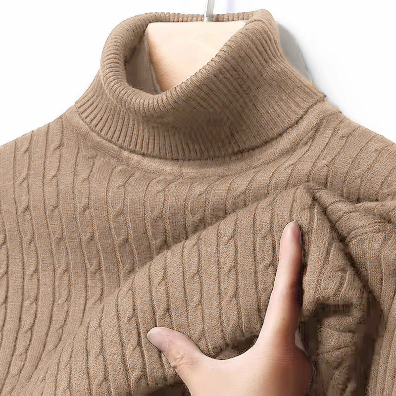 Mens Fashion Jumpers - Winter High Neck Thick Warm Sweater