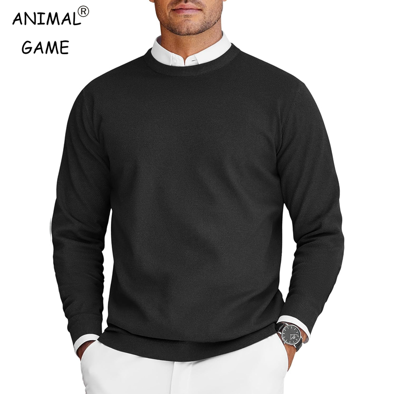 Mens Fashion Jumpers - New Mens Crew Neck Sweaters Long
