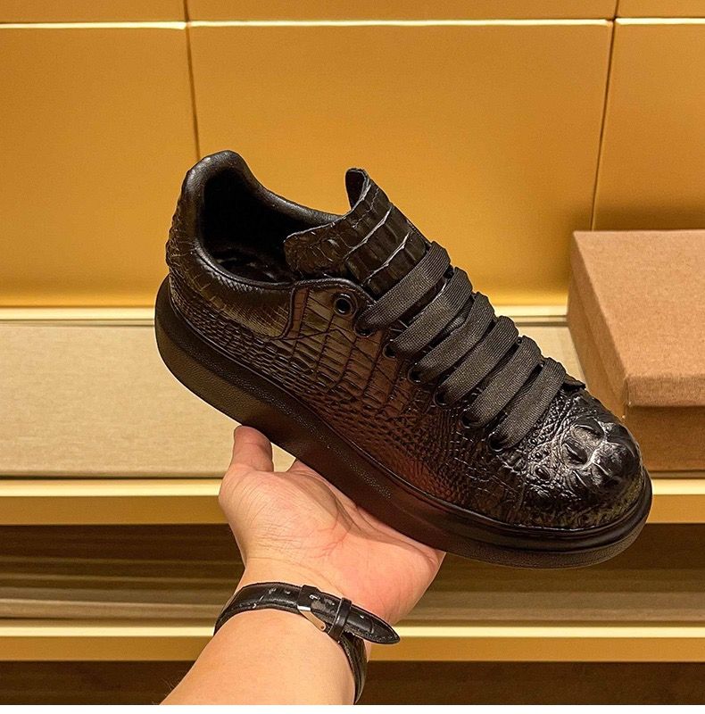 Suede Loafers Men - 2025 summer crocodile print black men's