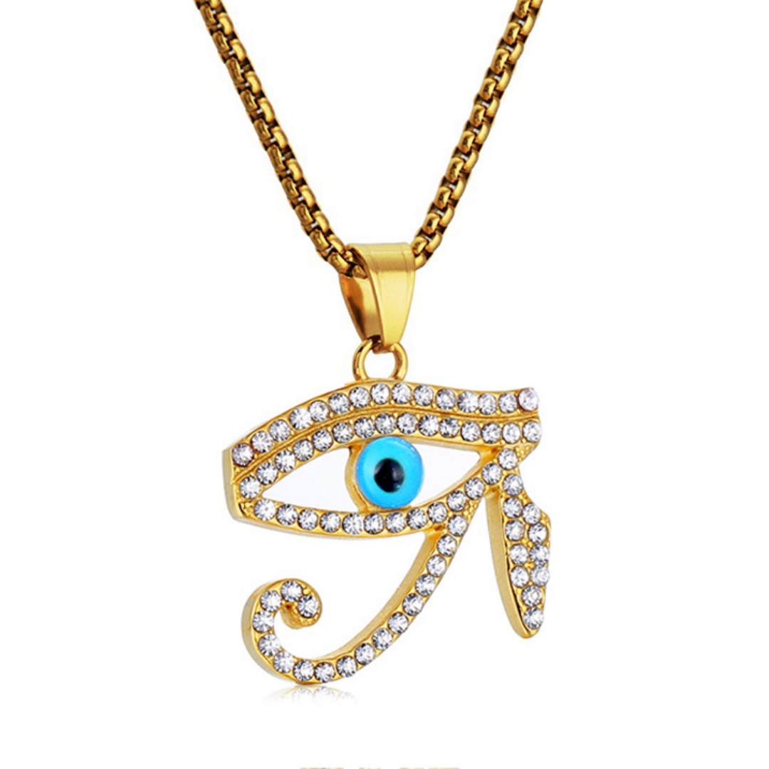 Men Fashion Egypt - Ancient Egypt Iced Out Eye of