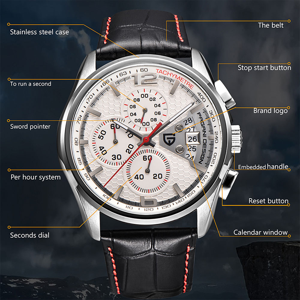 Men'S Fashion Model - PAGANI DESIGN New PD-3306 Chronograph Men