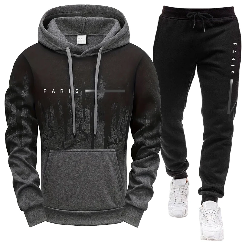 Paris Men'S Fashion - Men's Set/Hoodie/Pants Paris New in Casual