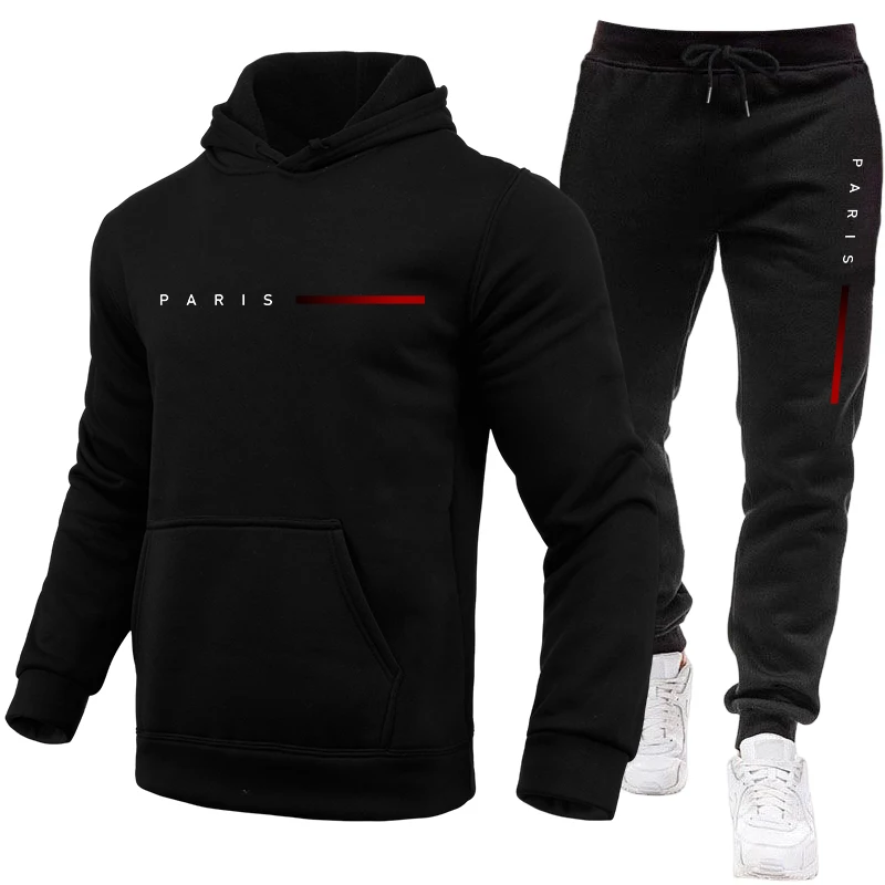 Paris Men'S Fashion - Hooded Sweatshirt and Sweatpants Outdoor Sports