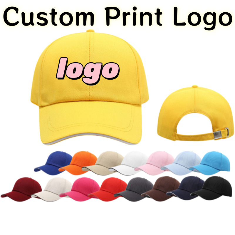 Men'S Fashion With Hat - Customized Printed Logo Pure Cotton Metal