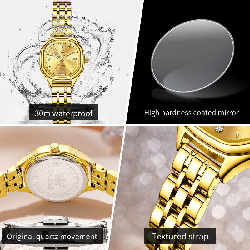 OLEVS 5888 Ladies Watches Gold - Mens Fashion Watch 评论和价格