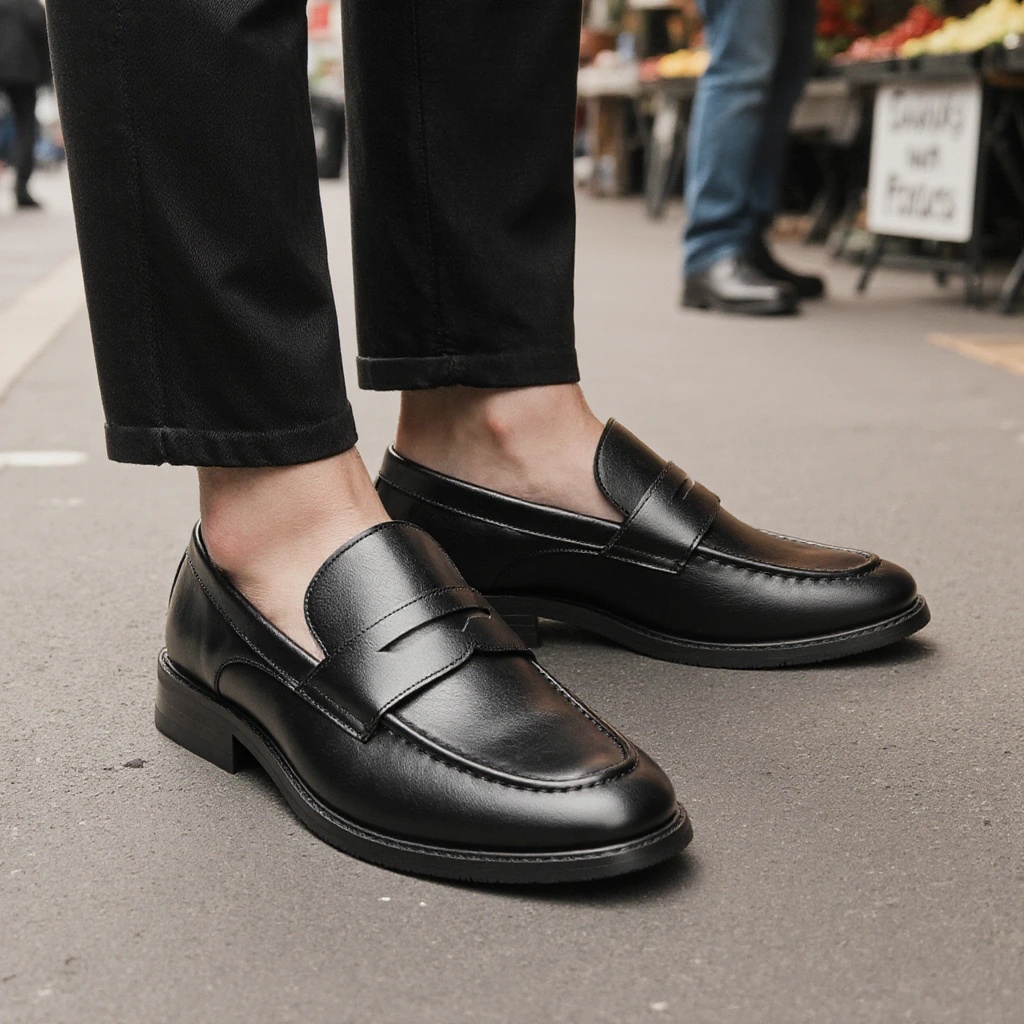 Men's Black Penny Loafers Clas - Suede Loafers Men 评论和价格