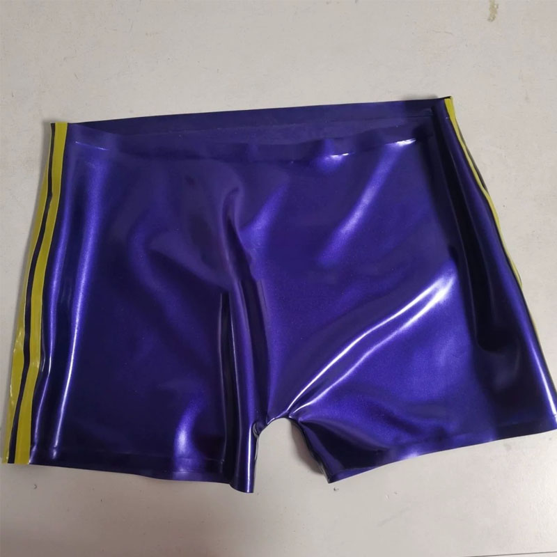 Men Metallic Purple Blue Latex - Swim Trunk Shorts 评论和价格