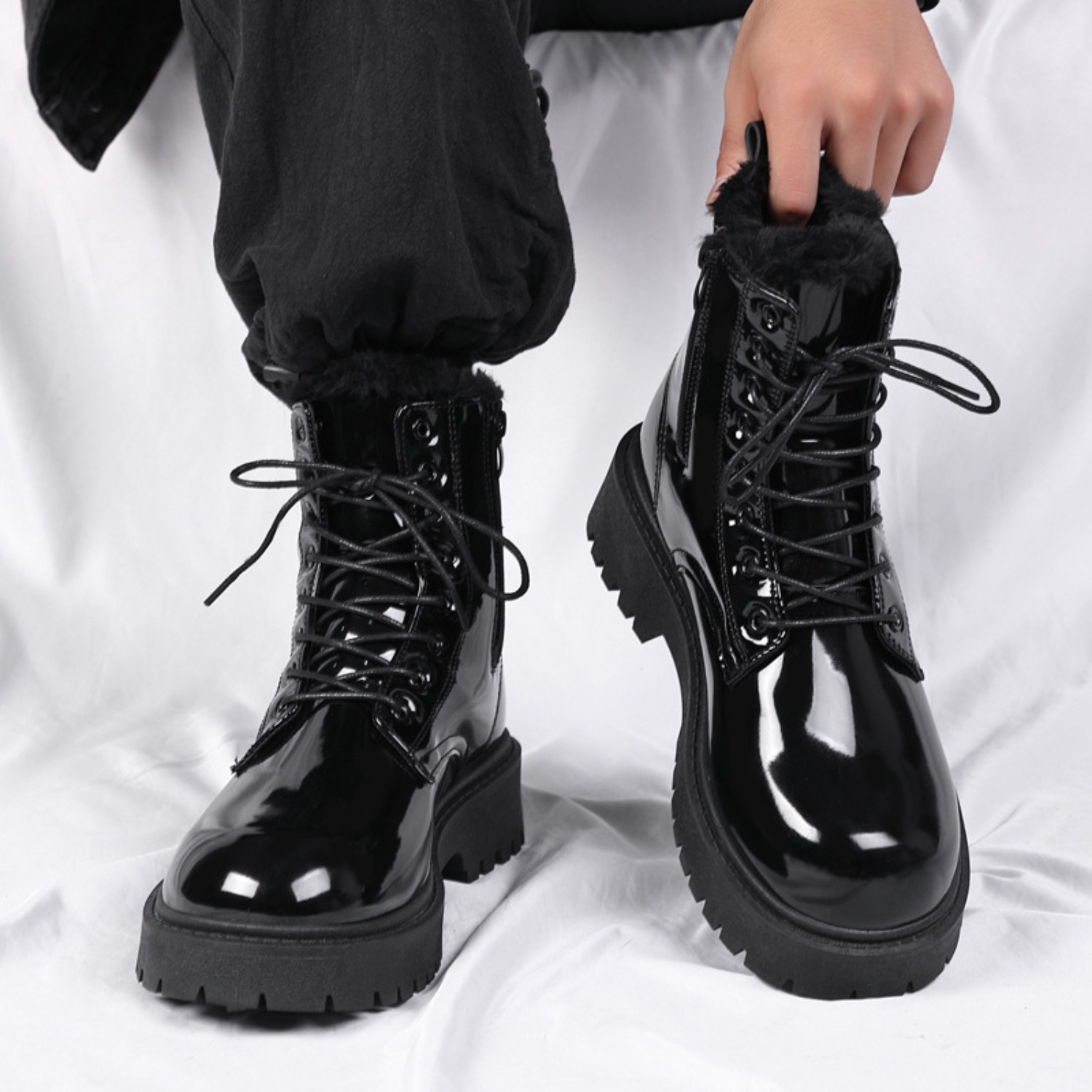 Men's warm plush high-top boot - Men'S Fashion Footwear 评论和价格