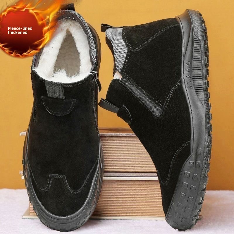 Winter Men's Shoes Plush Warm  - Suede Loafers Men 评论和价格