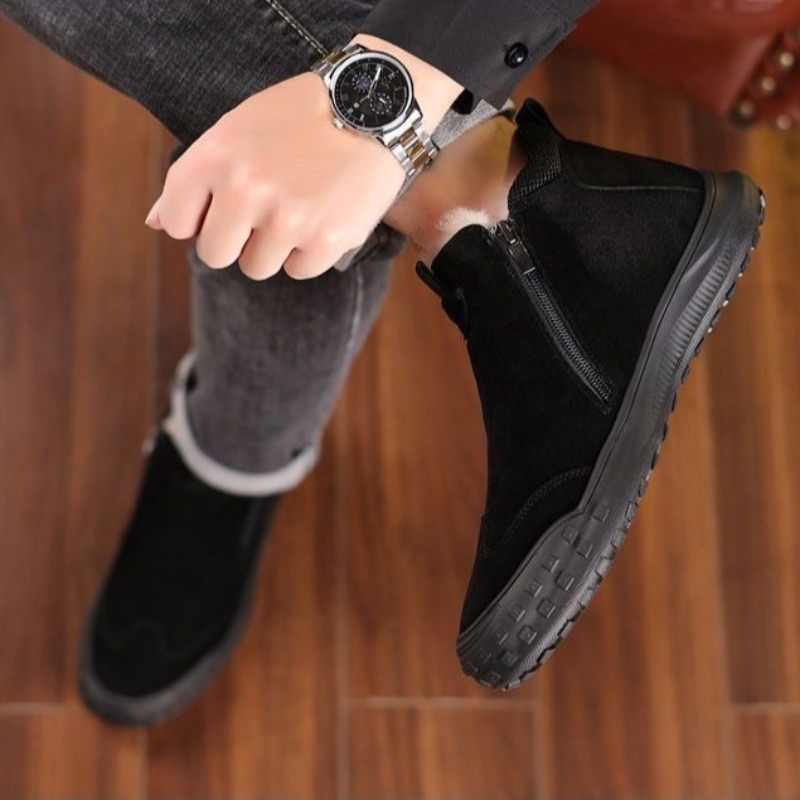 Winter Men's Shoes Plush Warm  - Suede Loafers Men 评论和价格