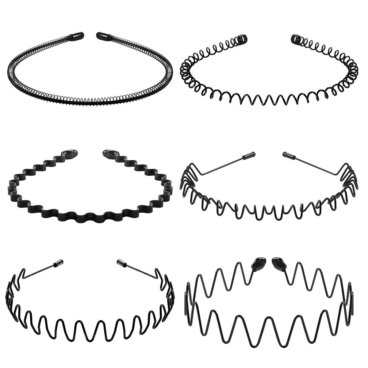 6PCS Fashion Black Metal Waved - Men Fashion Hair Style 评论和价格