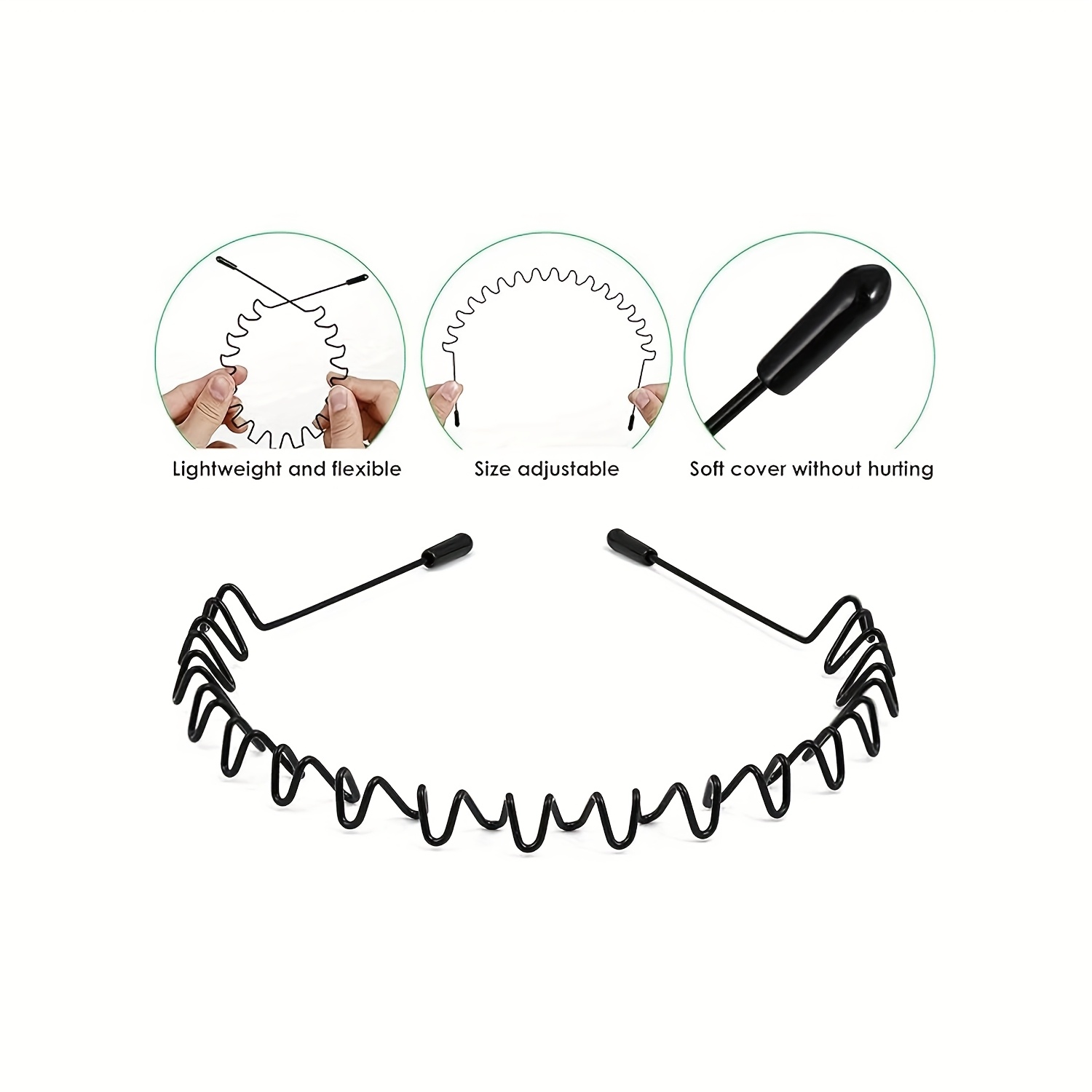 6PCS Fashion Black Metal Waved - Men Fashion Hair Style 评论和价格
