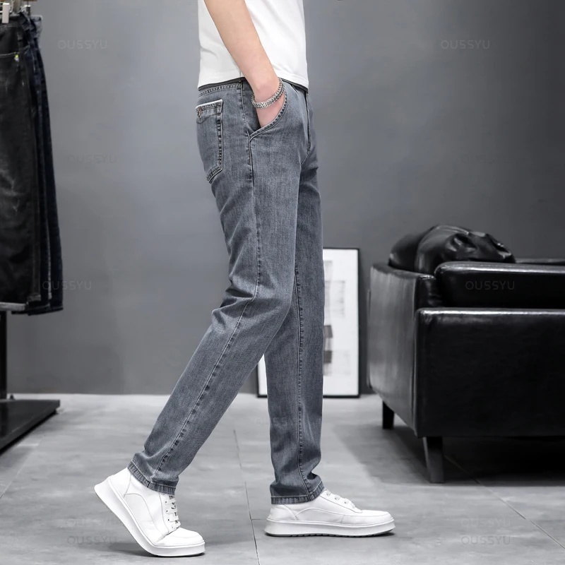 Autumn Stretch Skinny Jeans Me - Men'S Fashion Grey Jeans 评论和价格