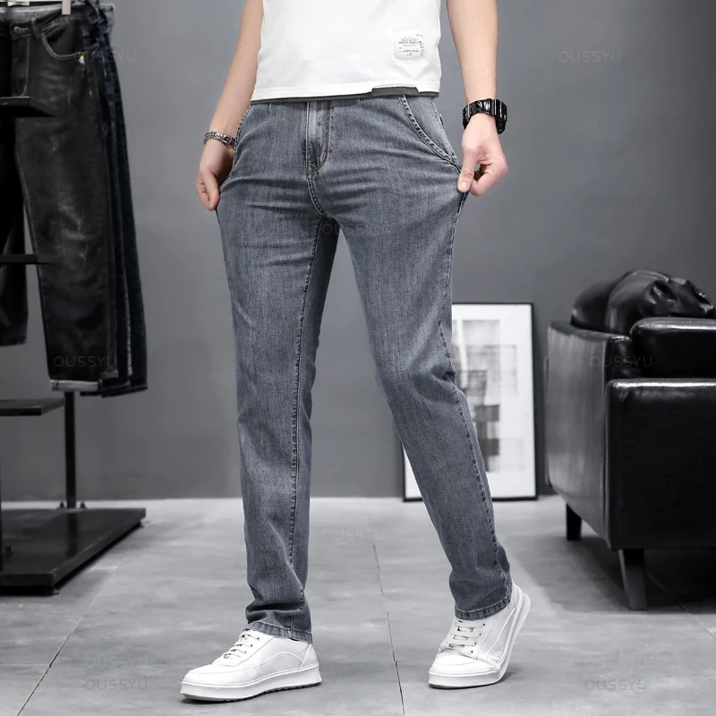 Autumn Stretch Skinny Jeans Me - Men'S Fashion Grey Jeans 评论和价格