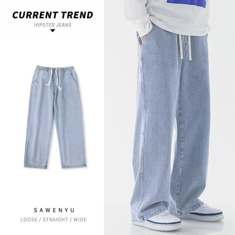 Korean Style Streetwear New Fa - Men'S Fashion Grey Jeans 评论和价格