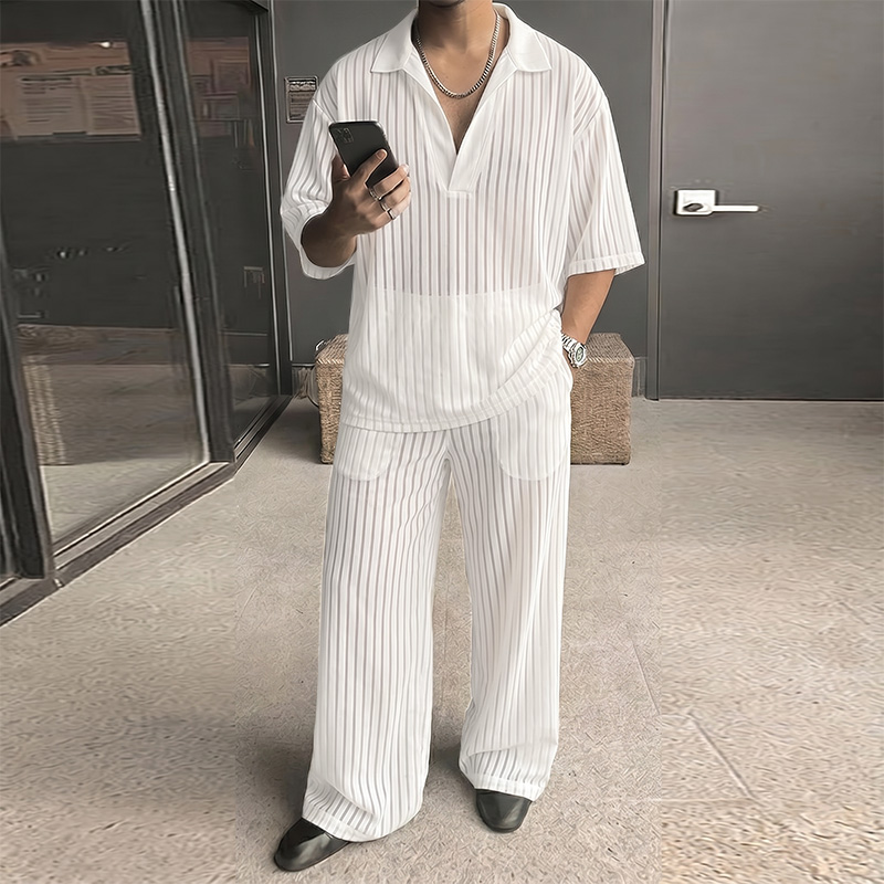 INCERUN Men's Sets Striped Mes - Mens Fashion Streetwear 评论和价格