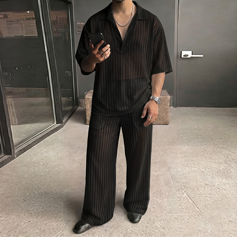 INCERUN Men's Sets Striped Mes - Mens Fashion Streetwear 评论和价格