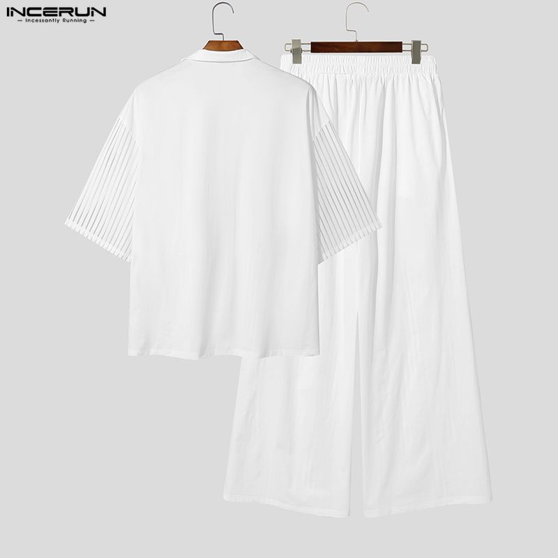 INCERUN Men's Sets Striped Mes - Mens Fashion Streetwear 评论和价格