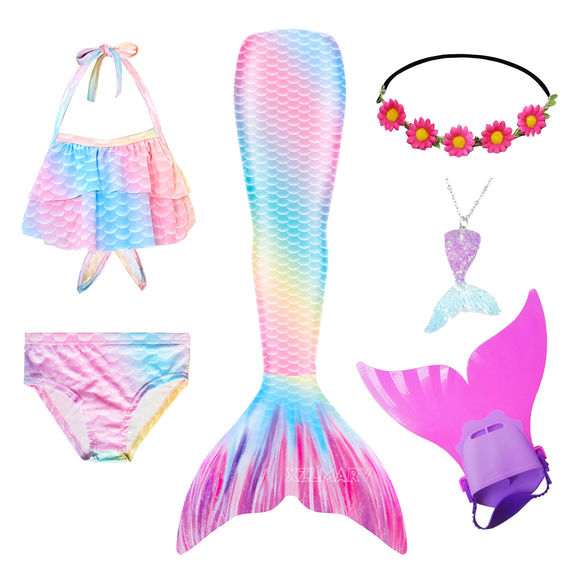 Girls Swimming Mermaid Tail Gi - Swim Trunk Shorts 评论和价格