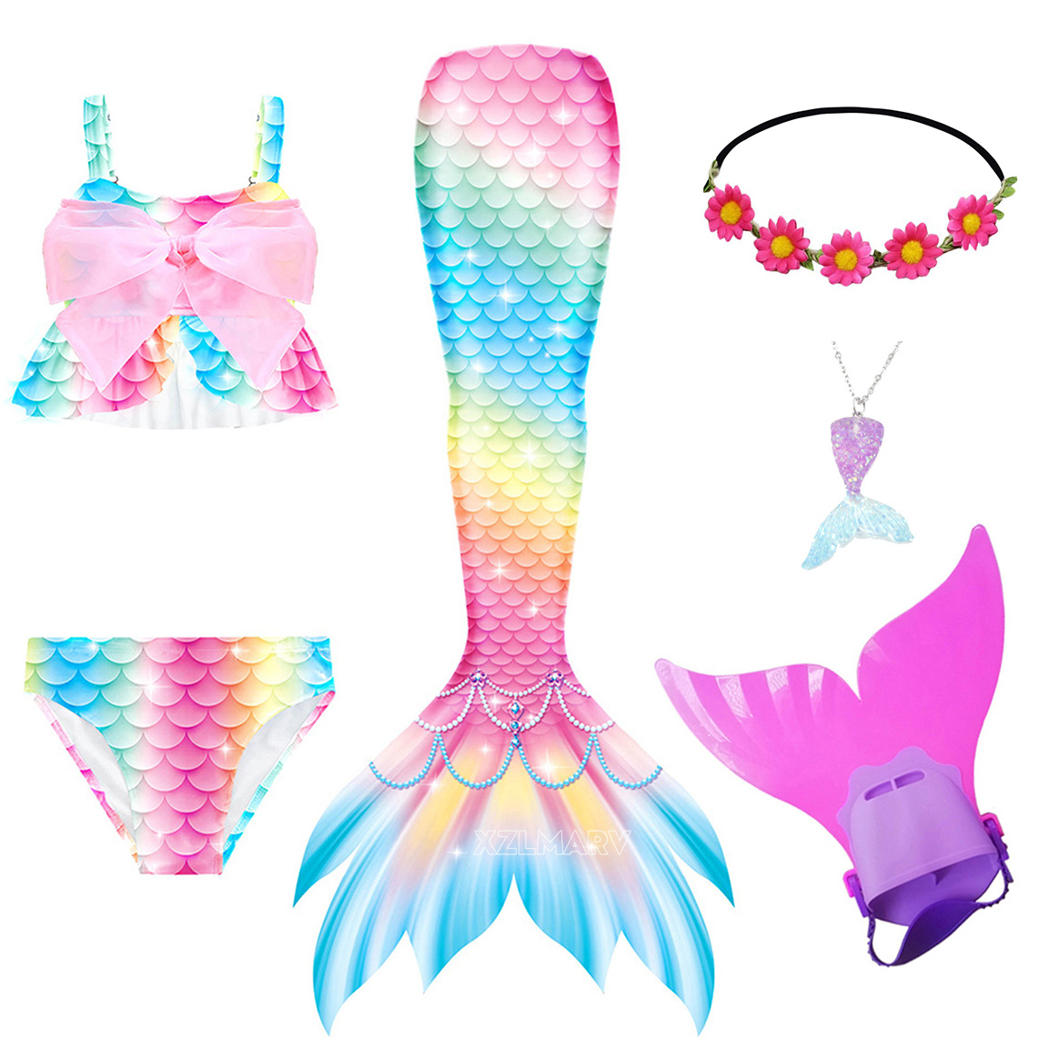 Girls Swimming Mermaid Tail Gi - Swim Trunk Shorts 评论和价格
