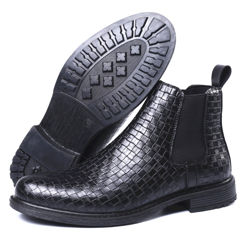 Men's Woven Pattern Chelsea Bo - Chelsea Boots Men 评论和价格