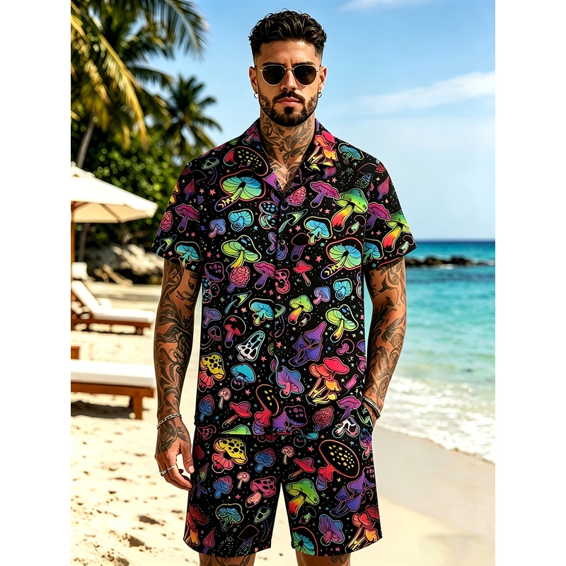Men's Fashion 3D Mushroom Prin - Mens Fashion Streetwear 评论和价格