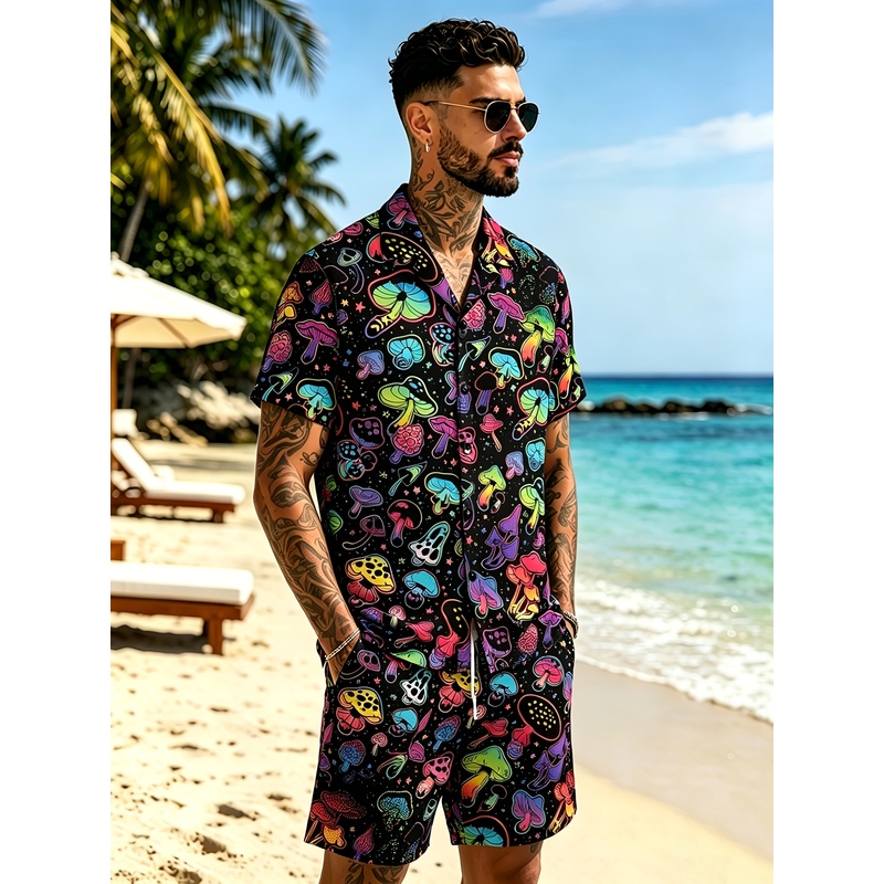 Men's Fashion 3D Mushroom Prin - Mens Fashion Streetwear 评论和价格