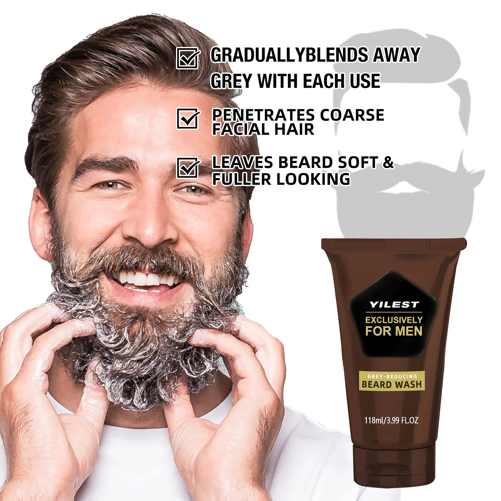1-3pcs Men's Beard Black Dye D - Men Fashion Hair Style 评论和价格