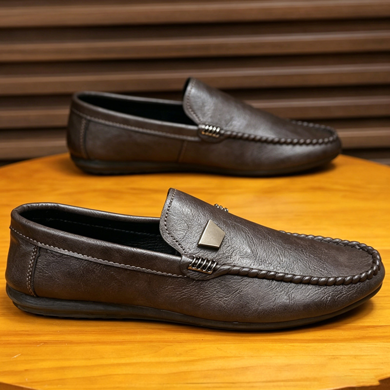 British Style Men's Leather Sh - Suede Loafers Men 评论和价格