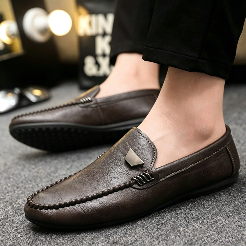 British Style Men's Leather Sh - Suede Loafers Men 评论和价格