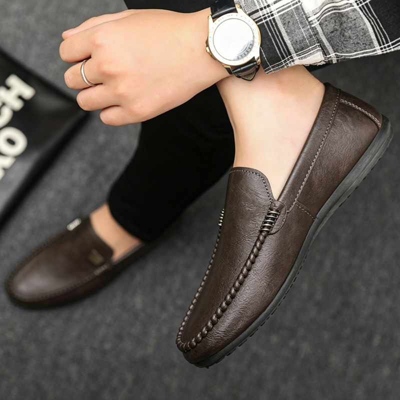 British Style Men's Leather Sh - Suede Loafers Men 评论和价格