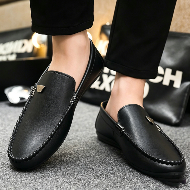 British Style Men's Leather Sh - Suede Loafers Men 评论和价格