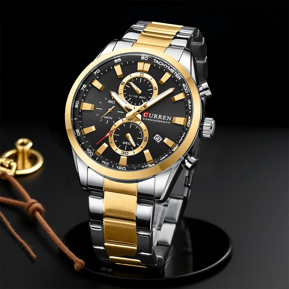 CURREN Casual Quartz Chrono Sp - Mens Fashion Watch 评论和价格
