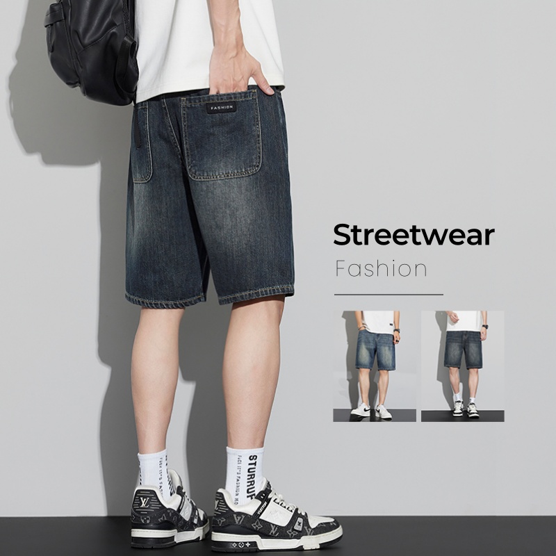 Men's Vintage Denim Shorts Sum - Jeans Pants Fashion Men 评论和价格