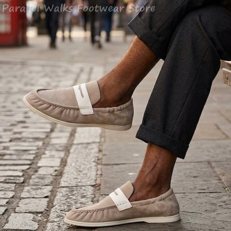 Men Soft Suede Loafers Elastic - Suede Loafers Men 评论和价格