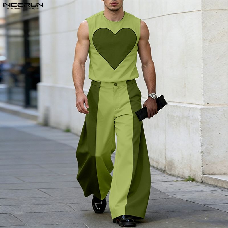 INCERUN Men's Sets Patchwork C - Mens Fashion Streetwear 评论和价格