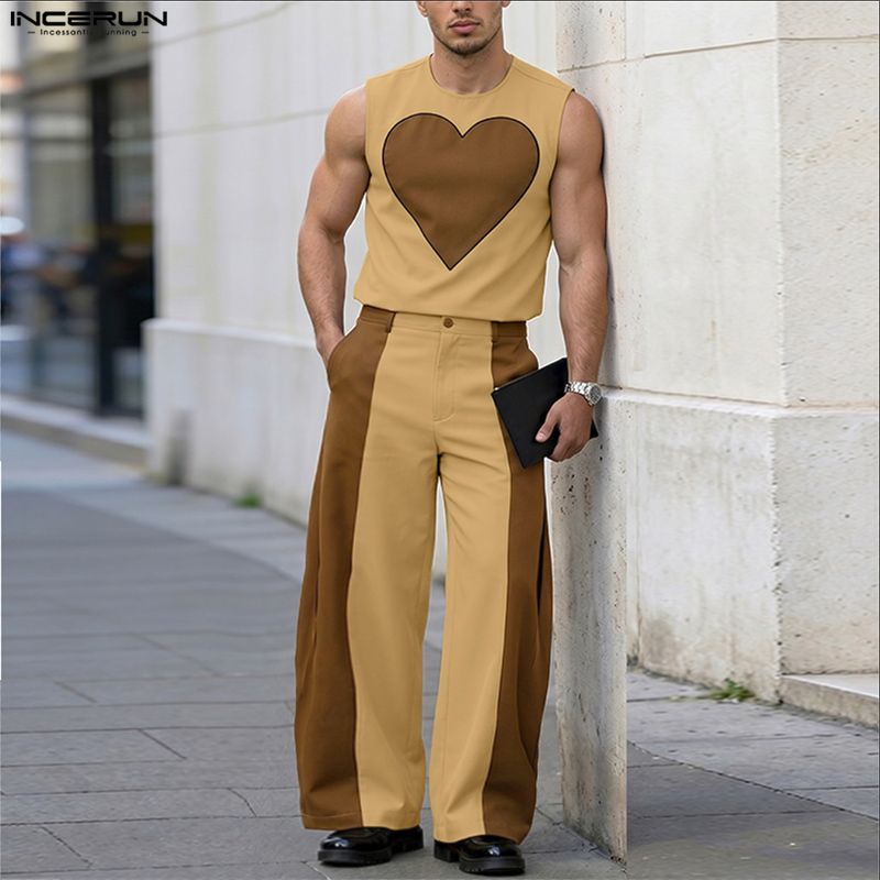 INCERUN Men's Sets Patchwork C - Mens Fashion Streetwear 评论和价格