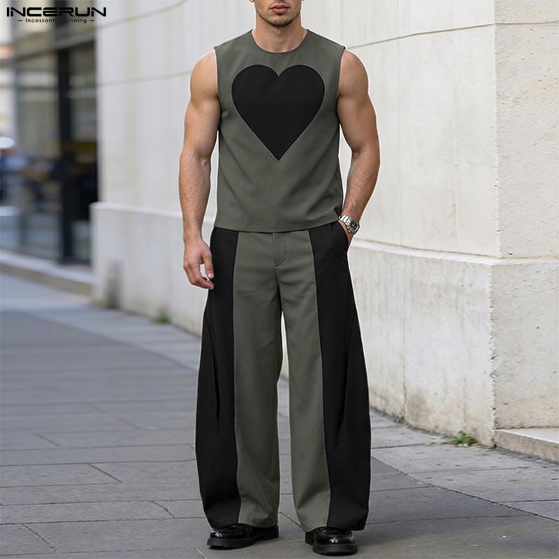 INCERUN Men's Sets Patchwork C - Mens Fashion Streetwear 评论和价格