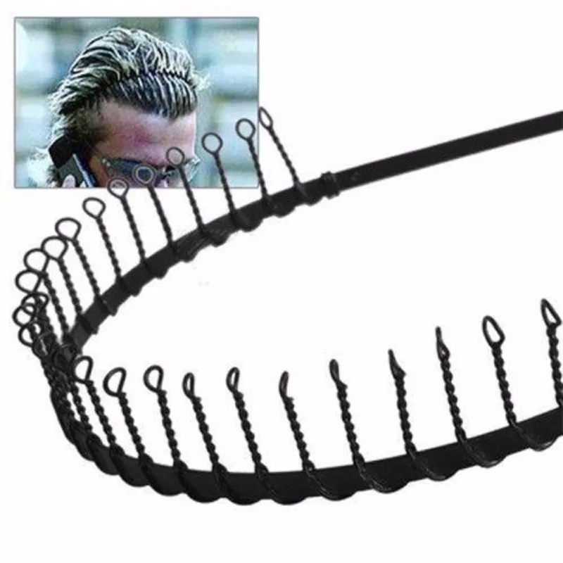 1pc Black Tooth Headband Metal - Men Fashion Hair Style 评论和价格