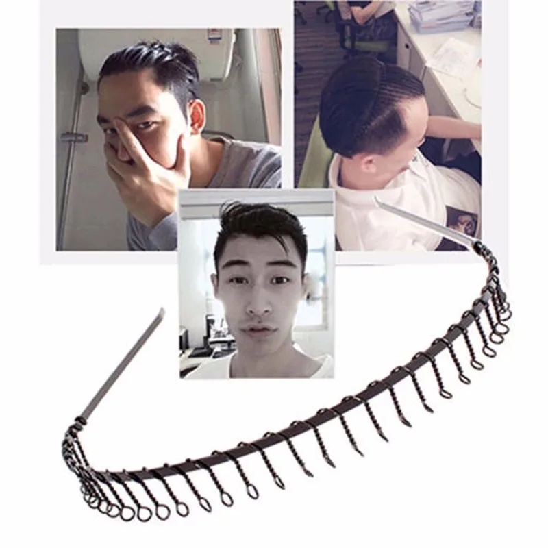 1pc Black Tooth Headband Metal - Men Fashion Hair Style 评论和价格