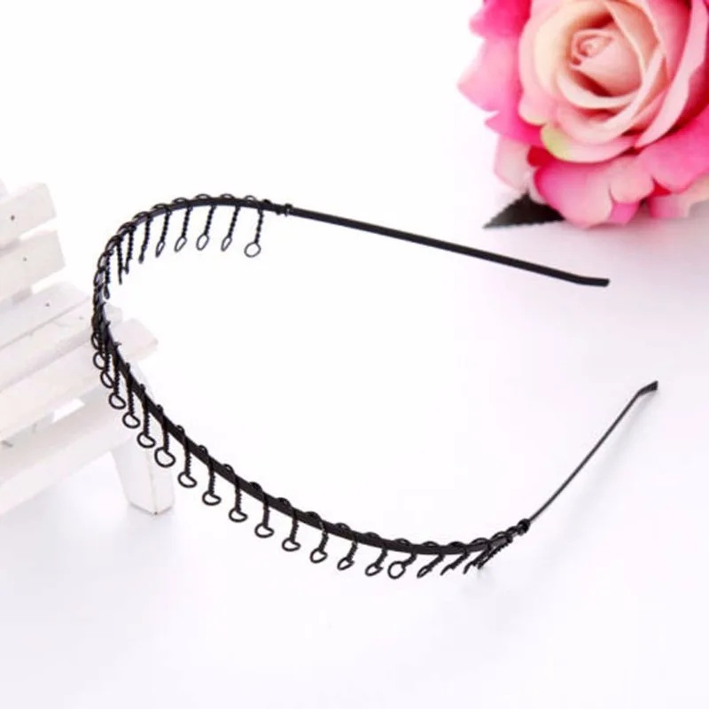 1pc Black Tooth Headband Metal - Men Fashion Hair Style 评论和价格