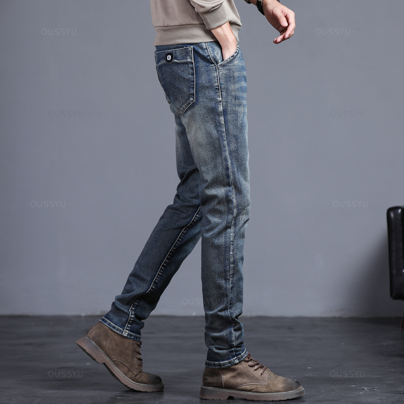 Spring Autumn Men's Classic Fa - Men'S Fashion Grey Jeans 评论和价格
