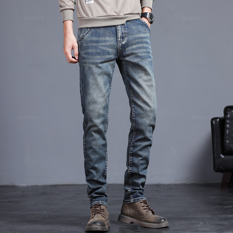 Spring Autumn Men's Classic Fa - Men'S Fashion Grey Jeans 评论和价格