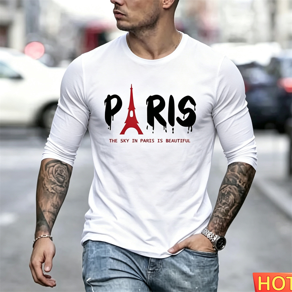 Autumn Men's Long Sleeved T-sh - Paris Men'S Fashion 评论和价格