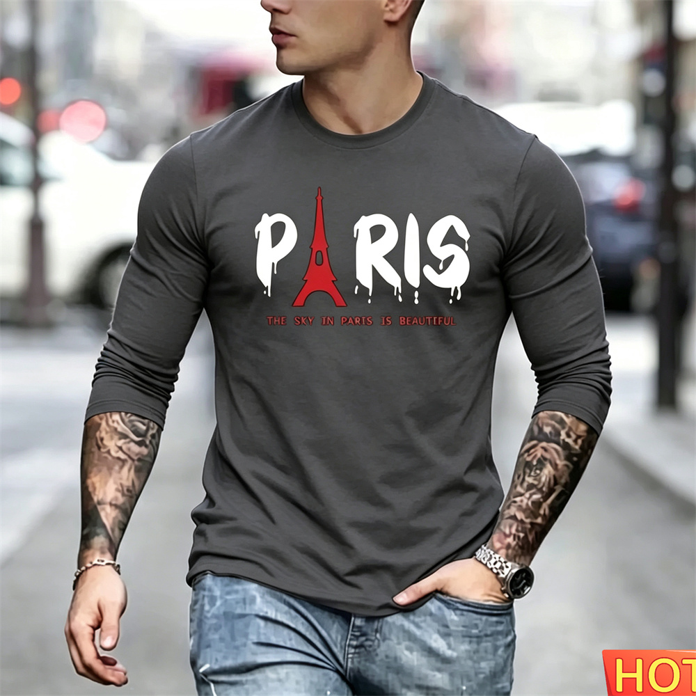 Autumn Men's Long Sleeved T-sh - Paris Men'S Fashion 评论和价格