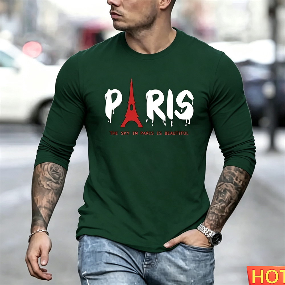 Autumn Men's Long Sleeved T-sh - Paris Men'S Fashion 评论和价格