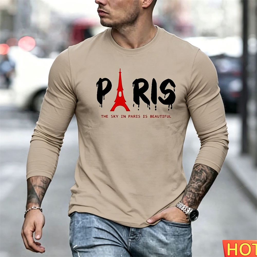 Autumn Men's Long Sleeved T-sh - Paris Men'S Fashion 评论和价格