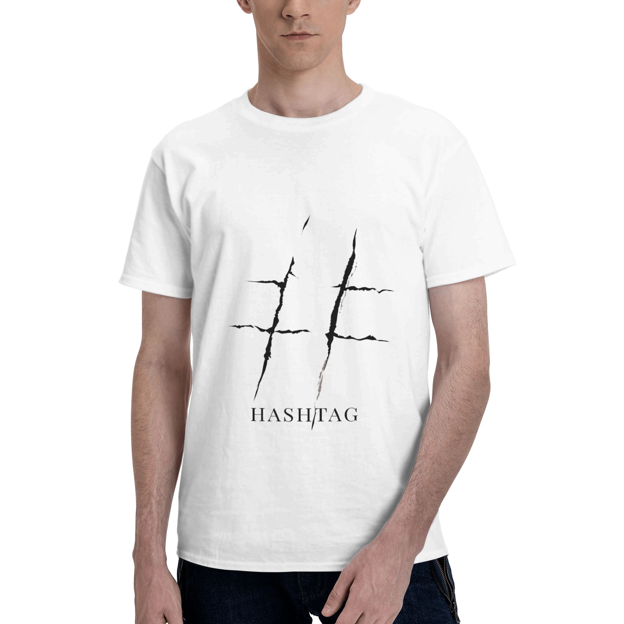 Hashtag Cross Line Design Prin - Mens Fashion Hashtags 评论和价格